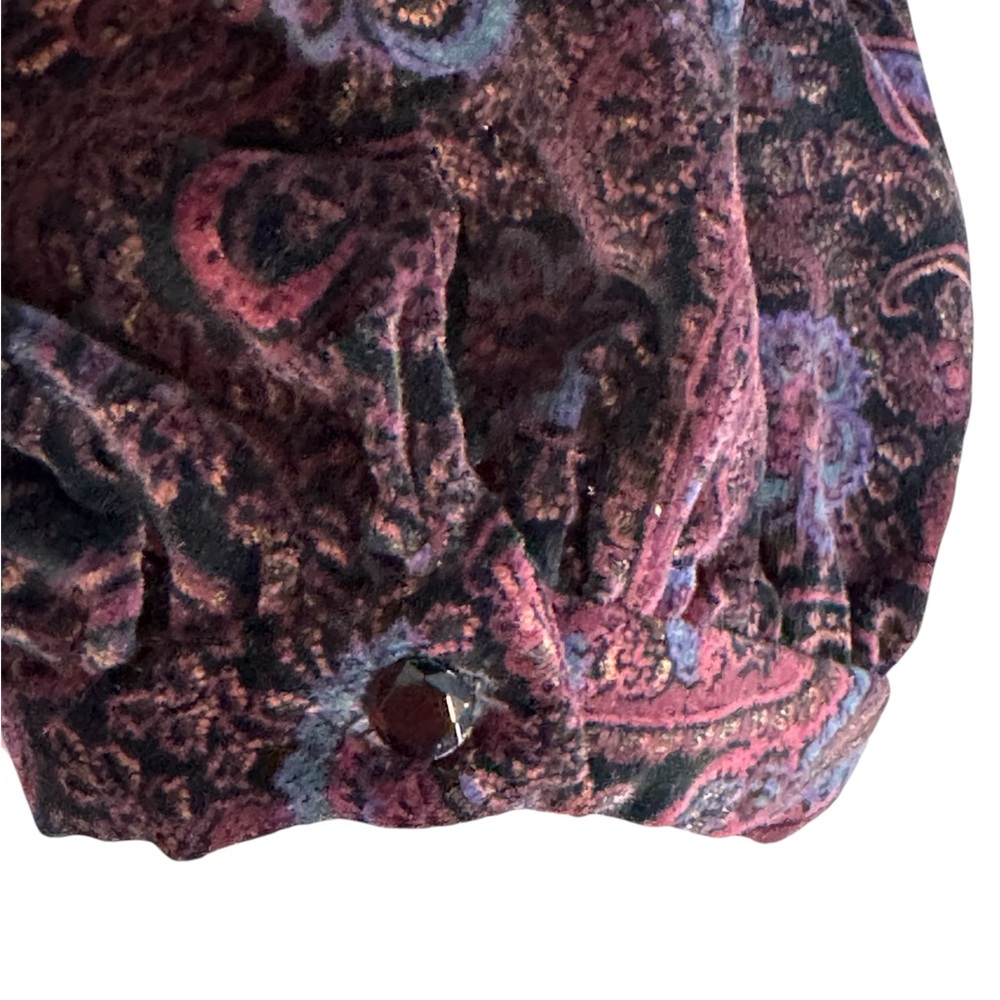 Dark Purple Vintage Paisley Handmade Knickerbocker Two Piece Set Size XS/S - Picture 6 of 7